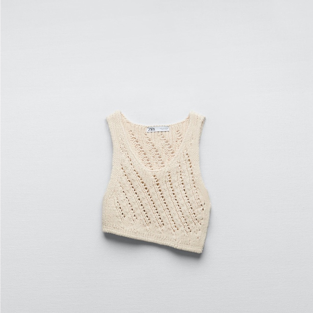 Crochet knit tank top